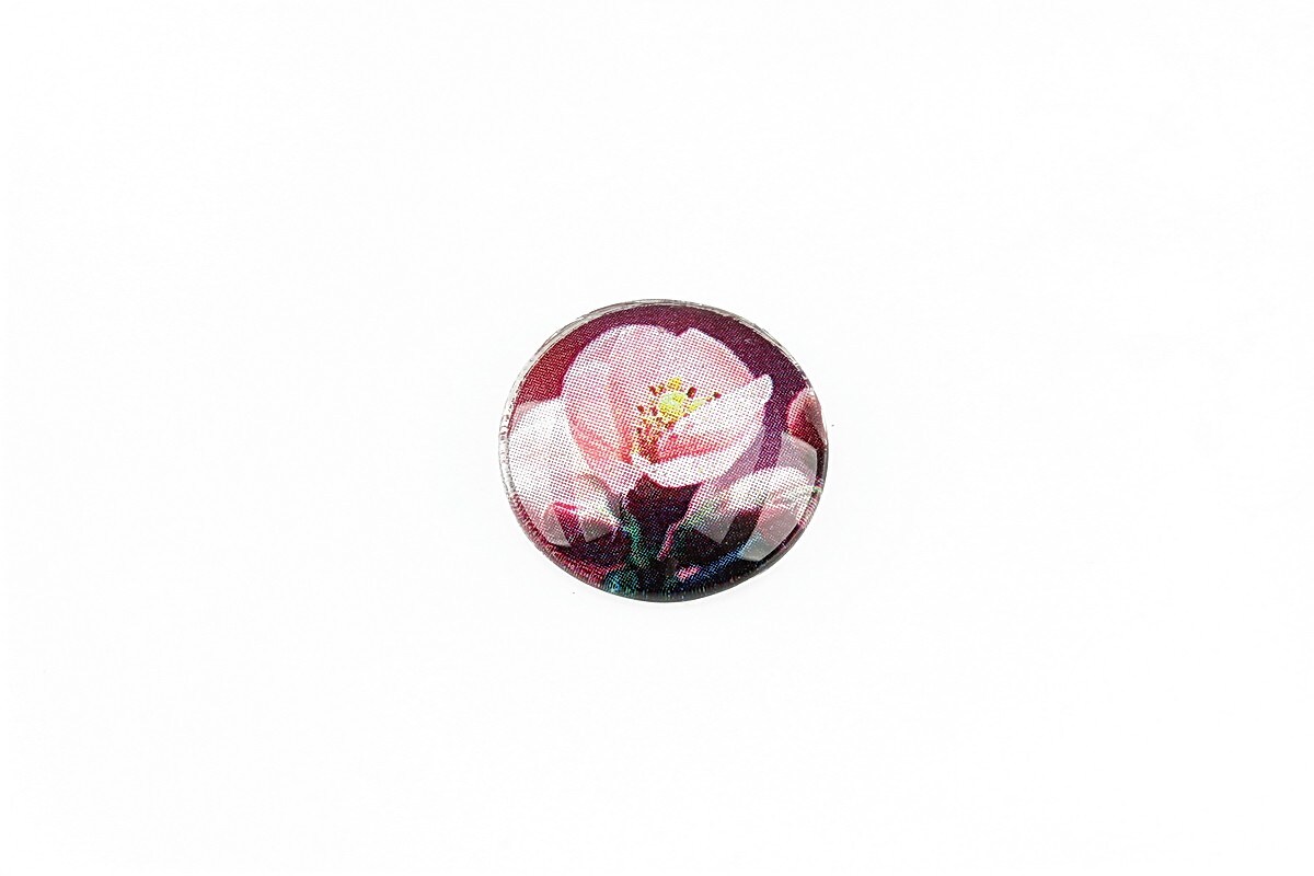 Cabochon sticla 16mm "Flowers" cod 1342