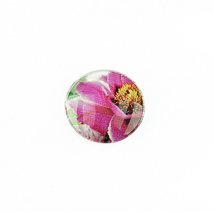 Cabochon sticla 16mm "Flowers" cod 1344