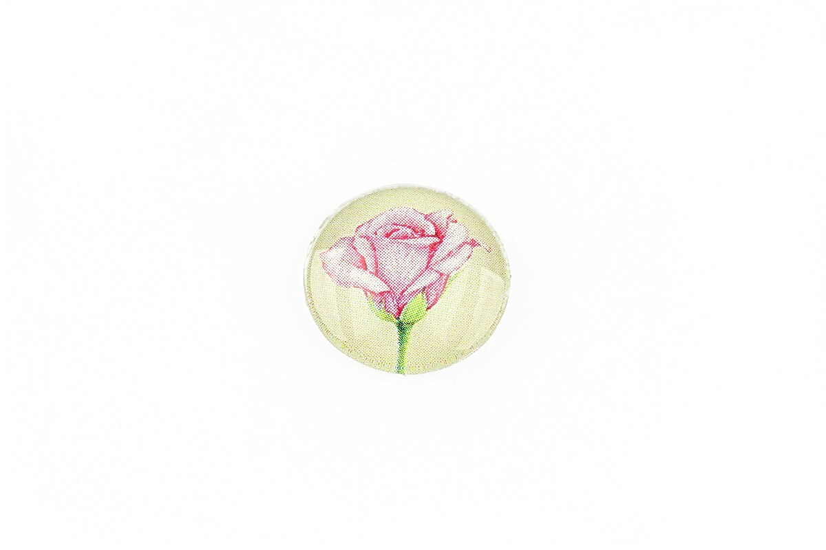 Cabochon sticla 16mm "Flowers" cod 1345