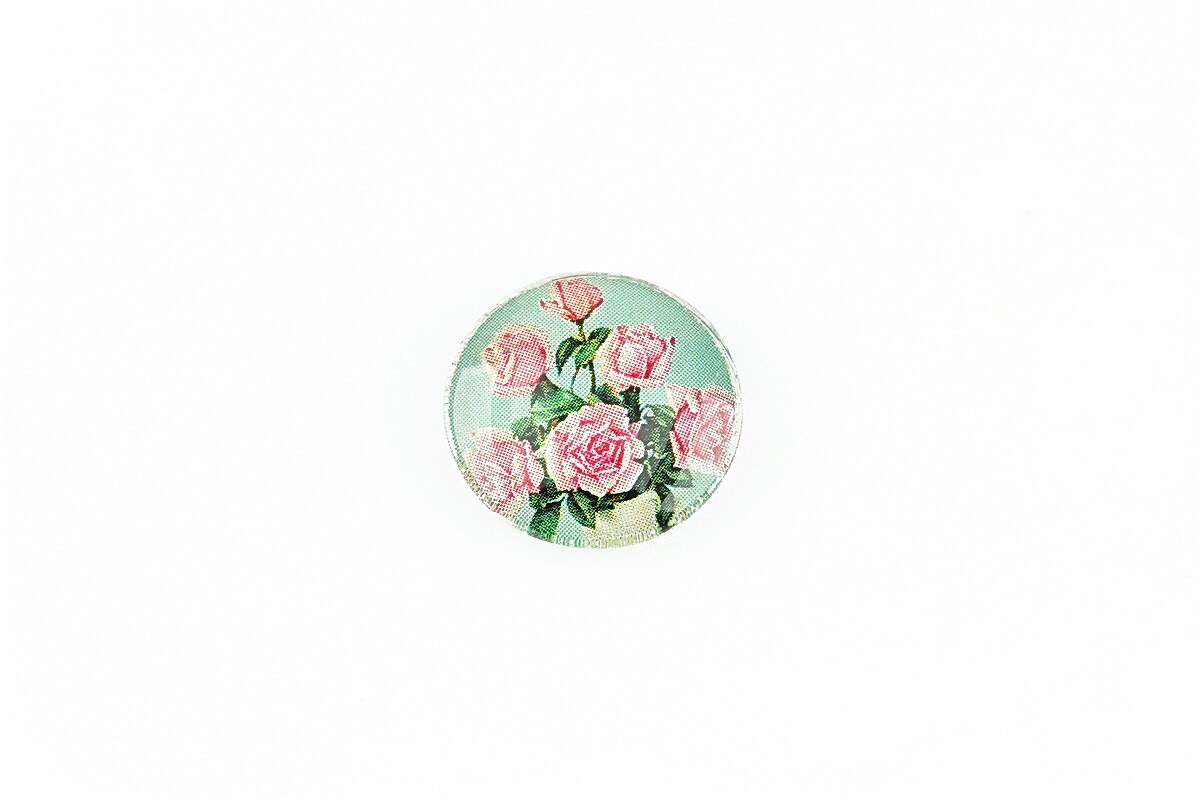 Cabochon sticla 16mm "Flowers" cod 1346