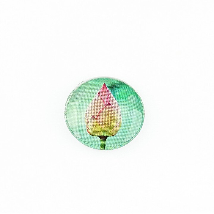 Cabochon sticla 16mm "Flowers" cod 1348