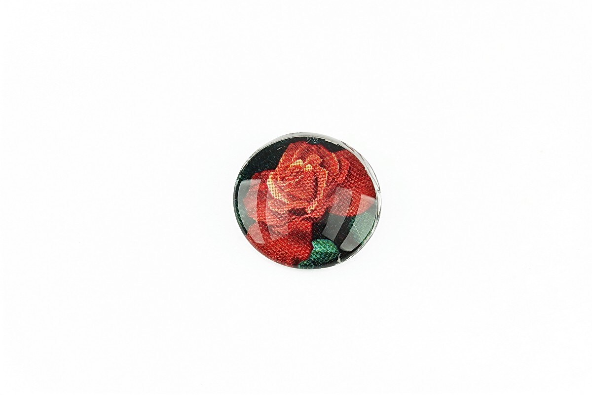 Cabochon sticla 16mm "Flowers" cod 1349