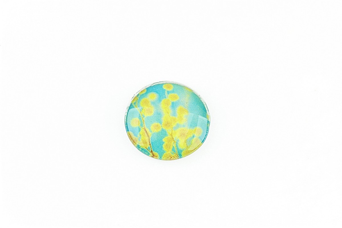 Cabochon sticla 16mm "Flowers" cod 1350