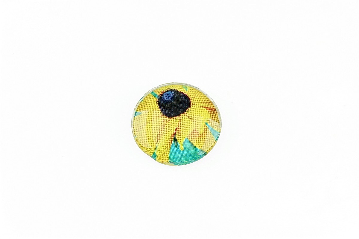 Cabochon sticla 16mm "Flowers" cod 1351