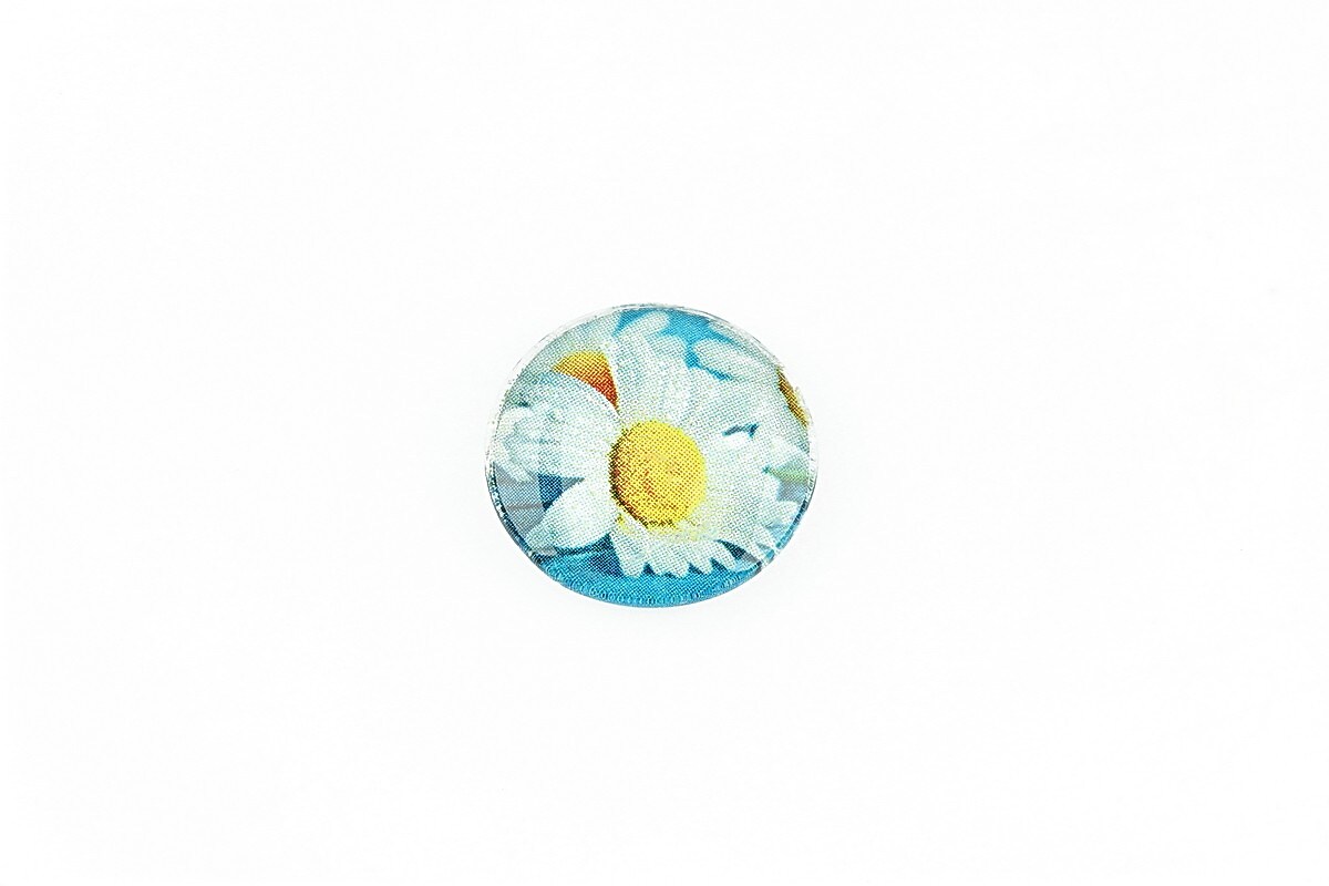 Cabochon sticla 16mm "Flowers" cod 1352