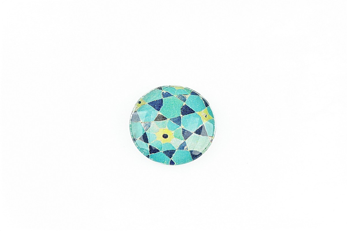 Cabochon sticla 16mm "Tiles" cod 1357