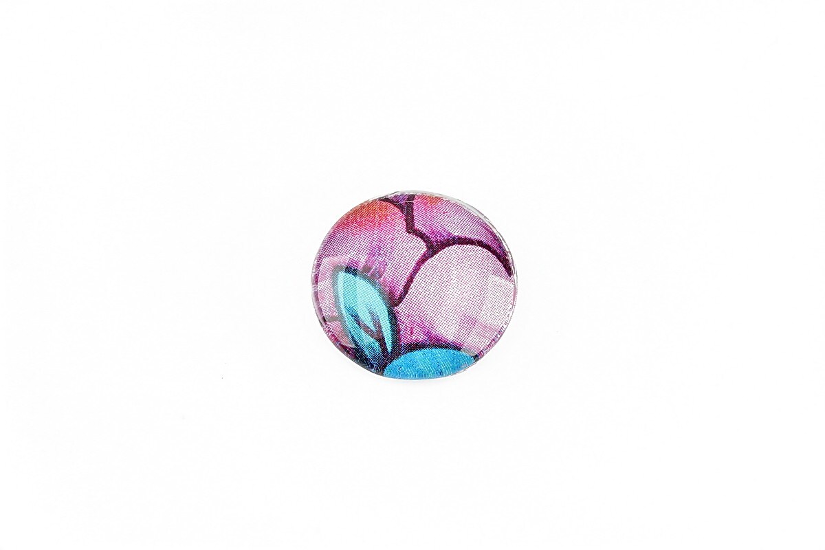 Cabochon sticla 16mm "Flowers" cod 1362