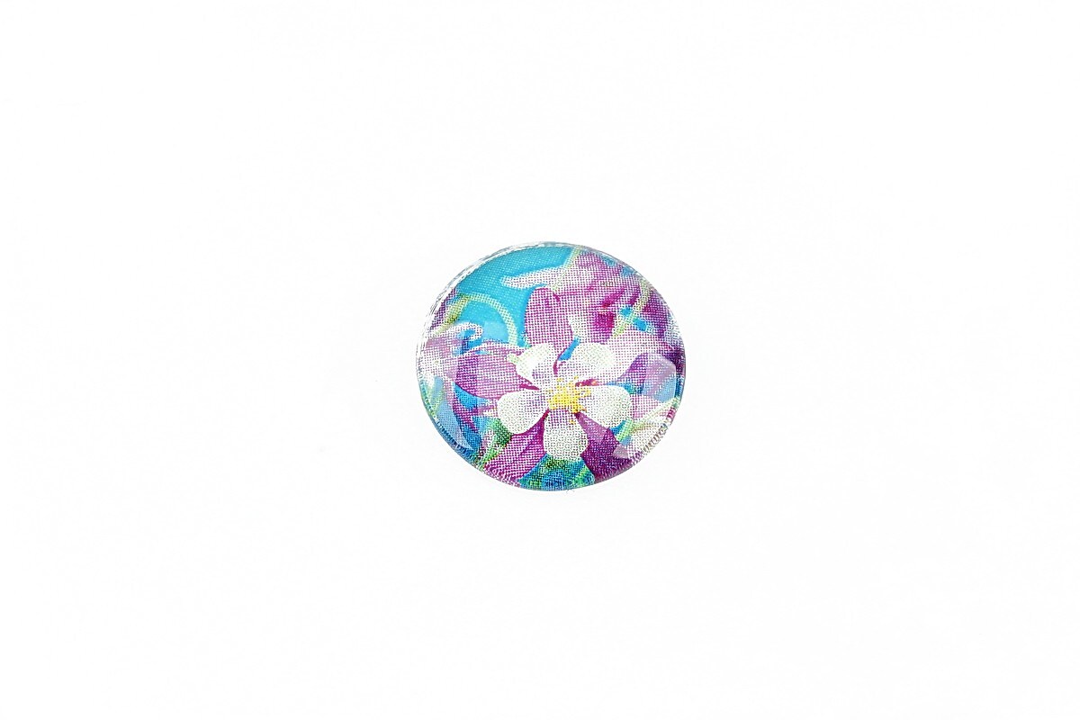 Cabochon sticla 16mm "Flowers" cod 1363