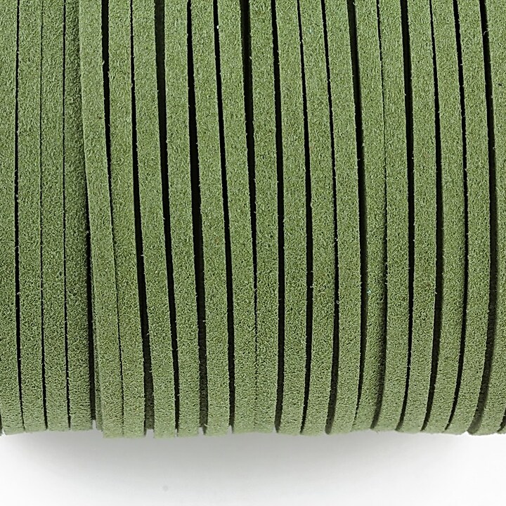 Snur suede (imitatie piele intoarsa) 3x1mm (5m) - verde militar