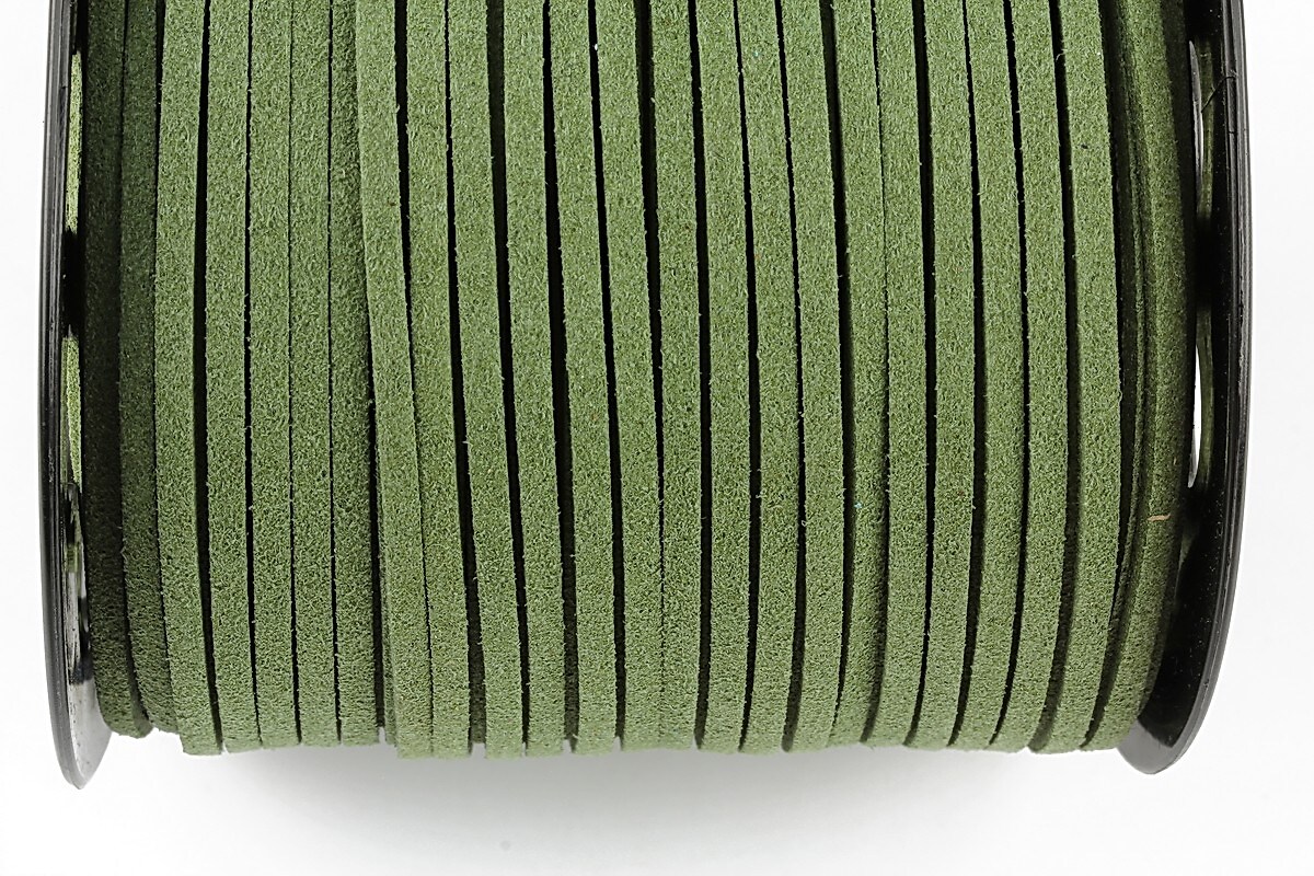 Snur suede (imitatie piele intoarsa) 3x1mm (5m) - verde militar