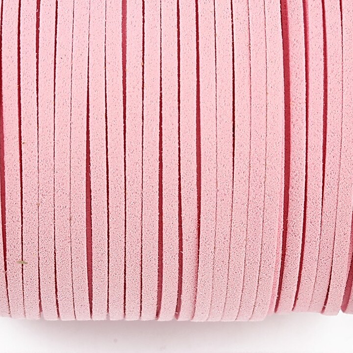 Snur suede (imitatie piele intoarsa) 3x1mm (5m) - roz deschis