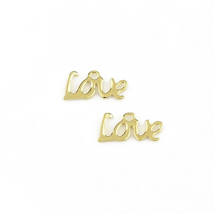 Charm otel inoxidabil auriu 304, love 6x13mm