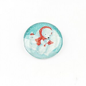 Cabochon sticla 20mm "Christmas" cod 1366