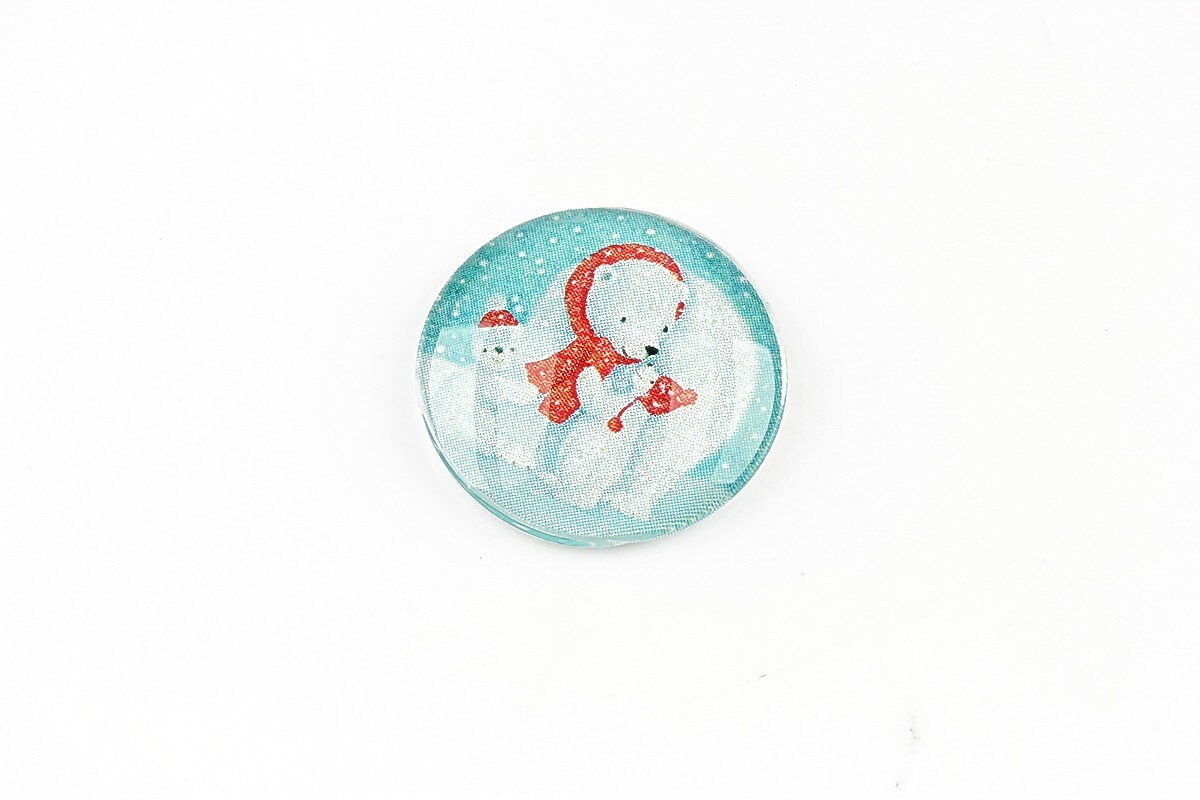 Cabochon sticla 20mm "Christmas" cod 1366