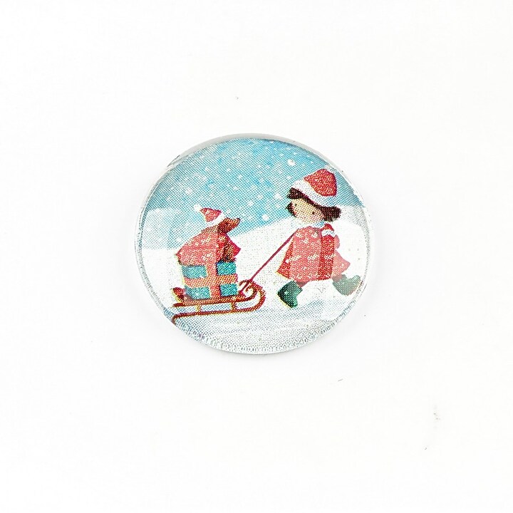 Cabochon sticla 20mm "Christmas" cod 1368