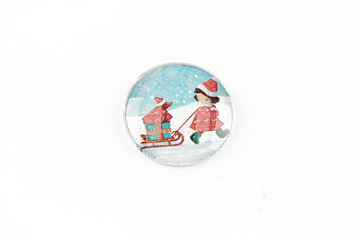 Cabochon sticla 20mm "Christmas" cod 1368