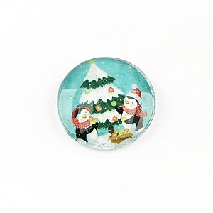 Cabochon sticla 20mm "Christmas" cod 1369