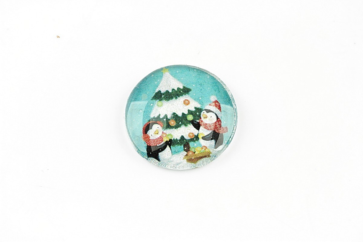 Cabochon sticla 20mm "Christmas" cod 1369