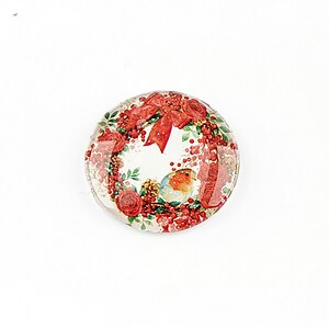 Cabochon sticla 20mm "Christmas" cod 1370