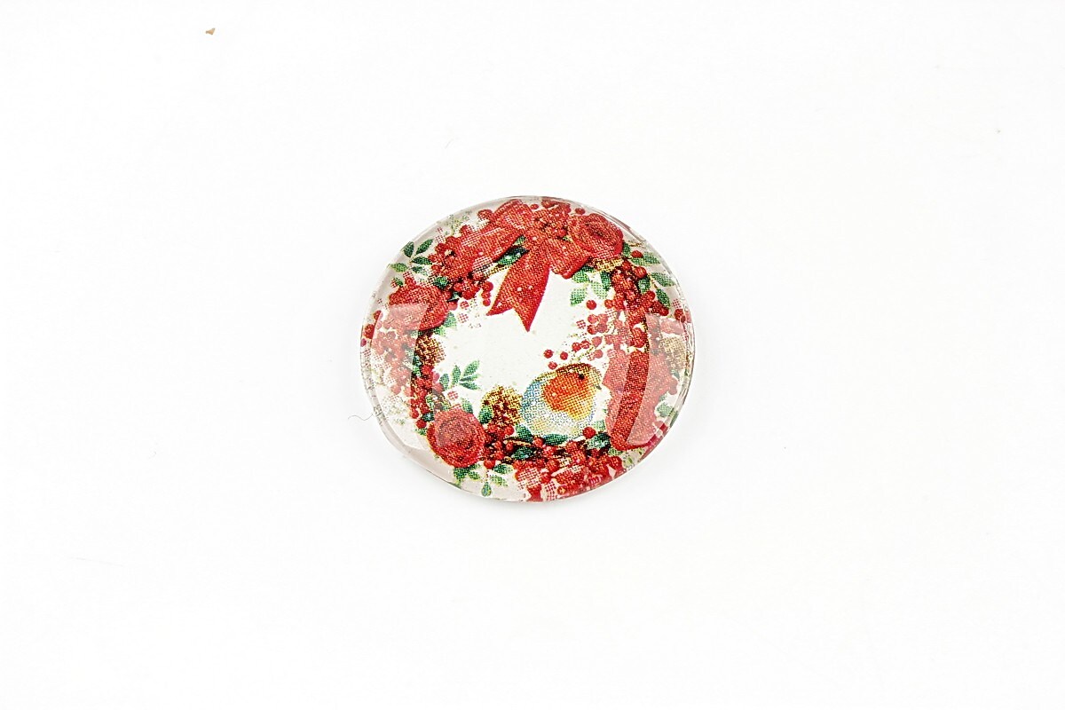 Cabochon sticla 20mm "Christmas" cod 1370