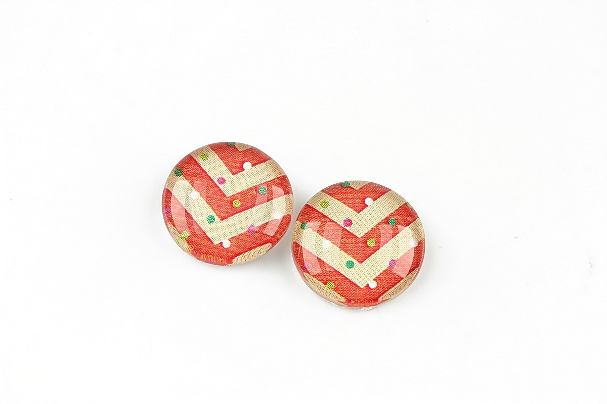 Cabochon sticla 14mm "Christmas" cod 1372