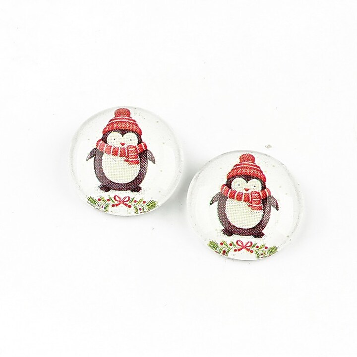 Cabochon sticla 14mm "Christmas" cod 1374