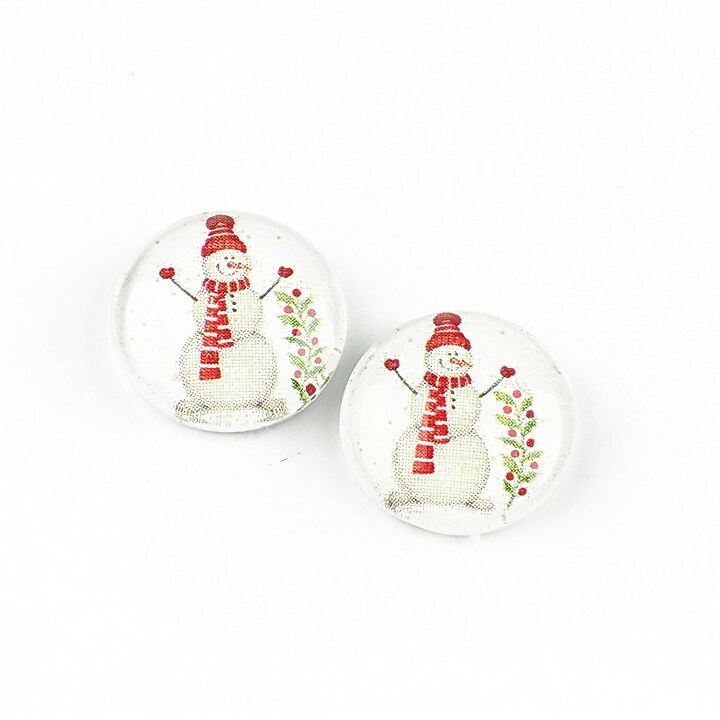 Cabochon sticla 14mm "Christmas" cod 1375