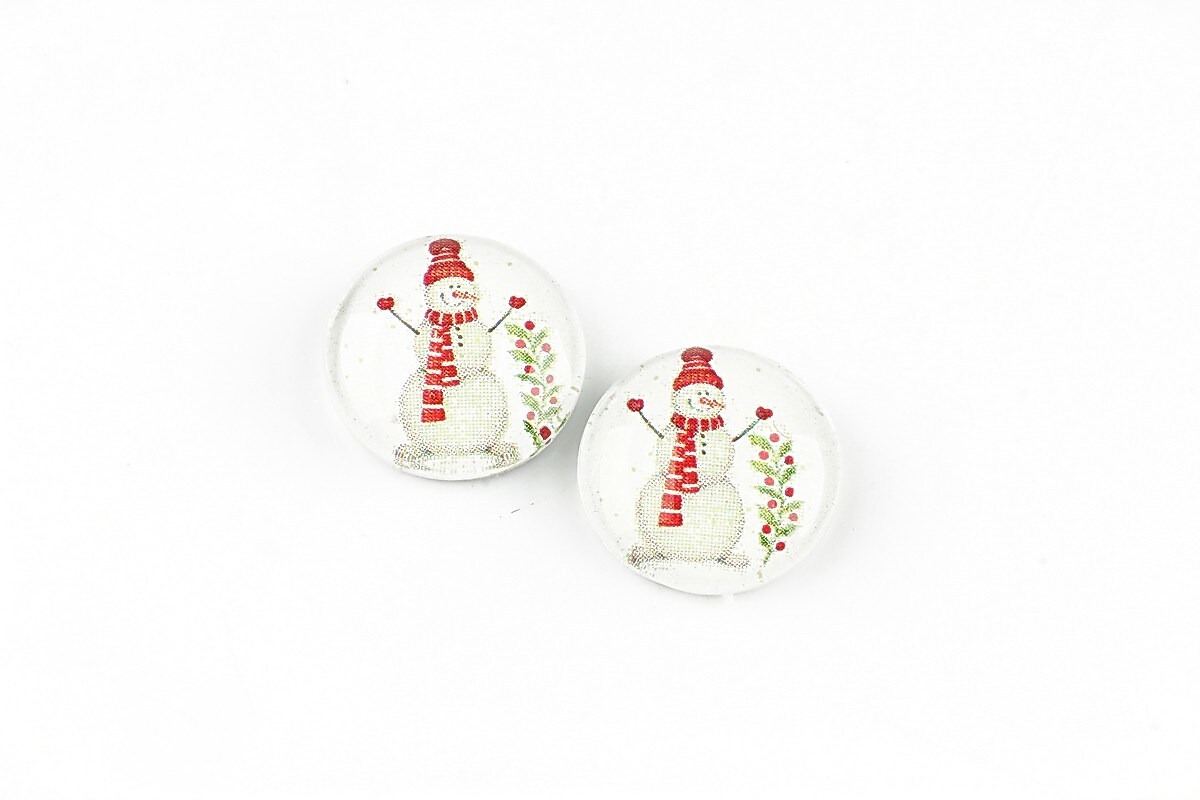 Cabochon sticla 14mm "Christmas" cod 1375