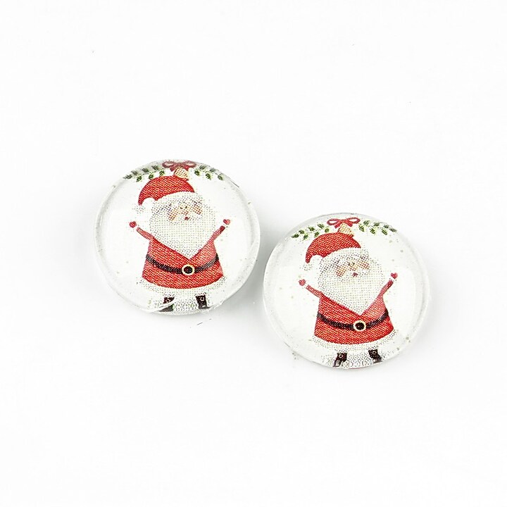 Cabochon sticla 14mm "Christmas" cod 1376