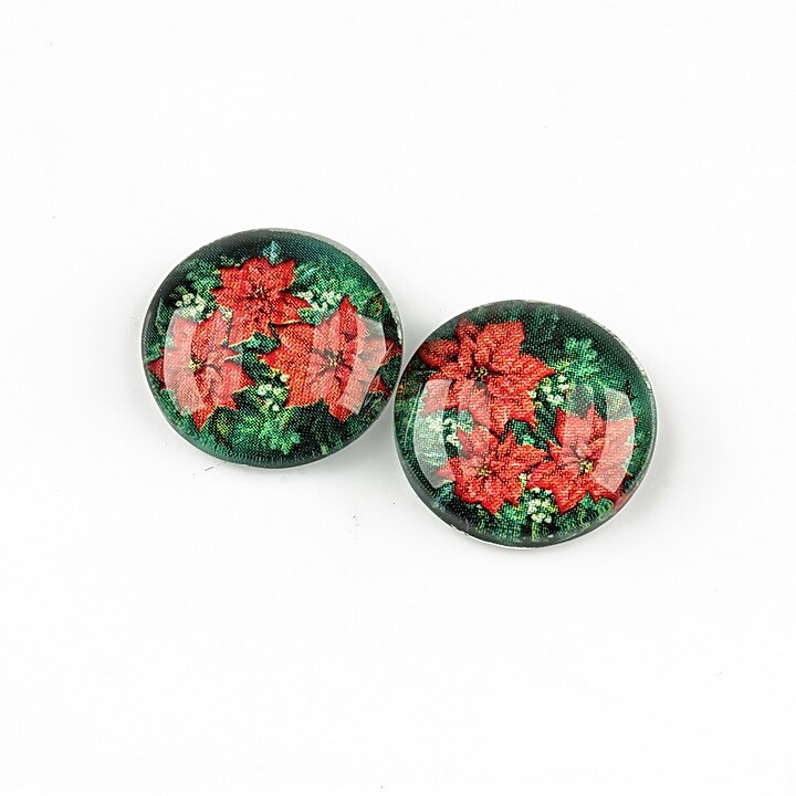 Cabochon sticla 14mm "Christmas" cod 1378