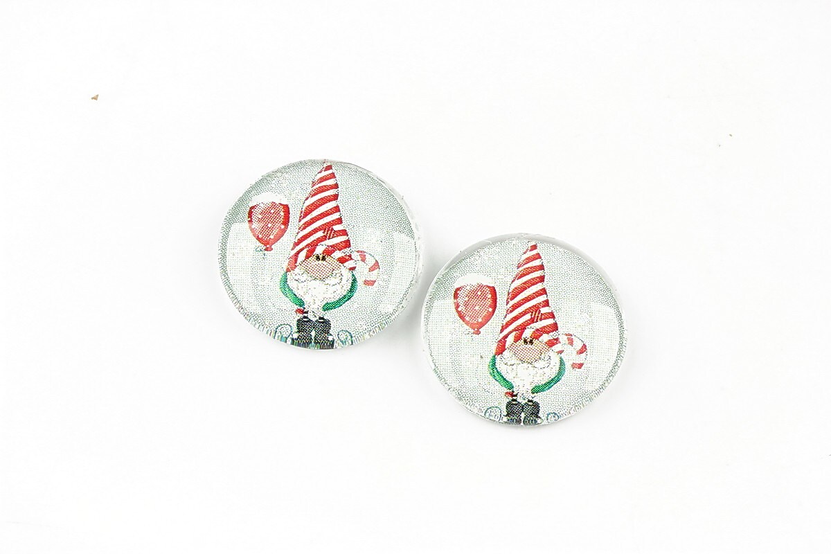 Cabochon sticla 16mm "Christmas" cod 1384