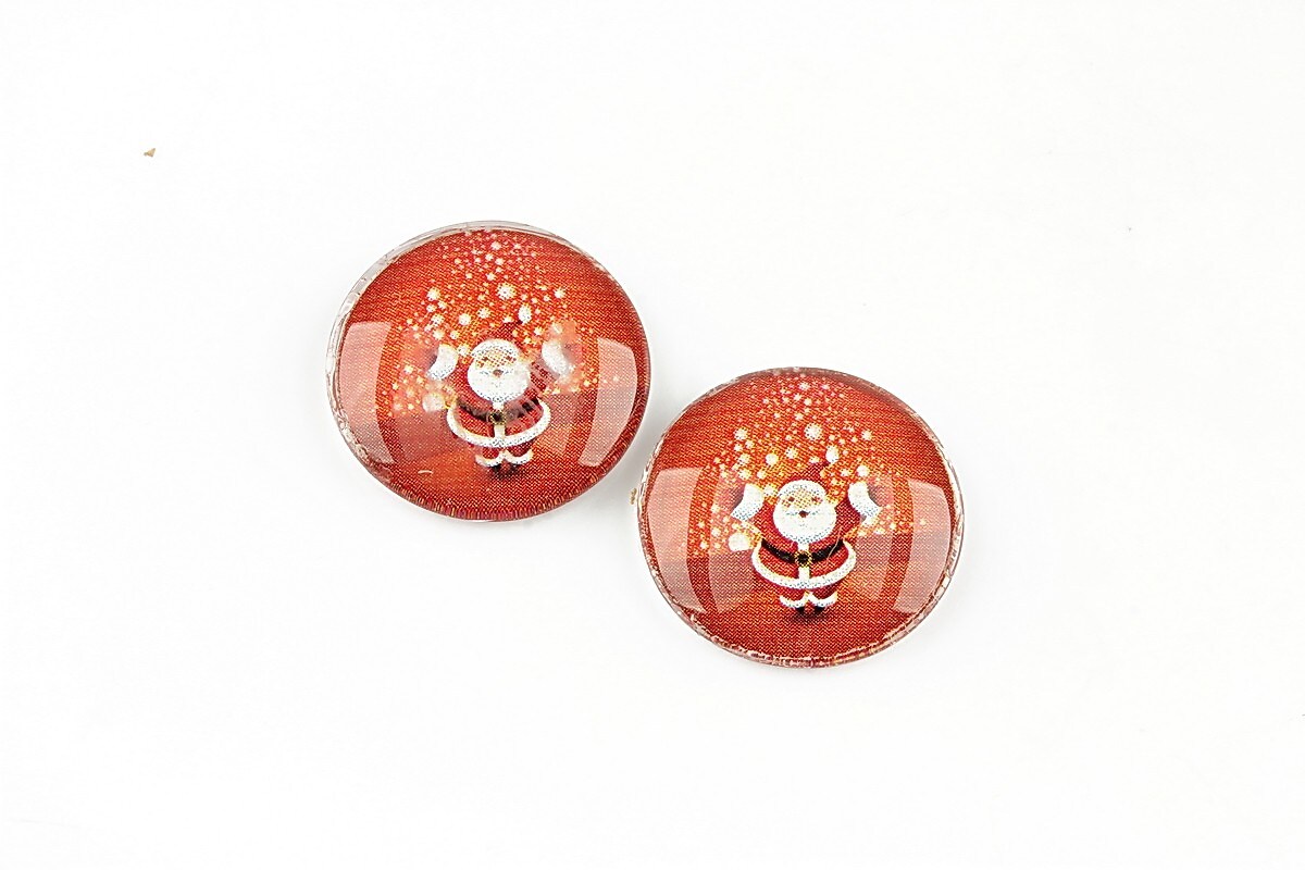 Cabochon sticla 16mm "Christmas" cod 1385