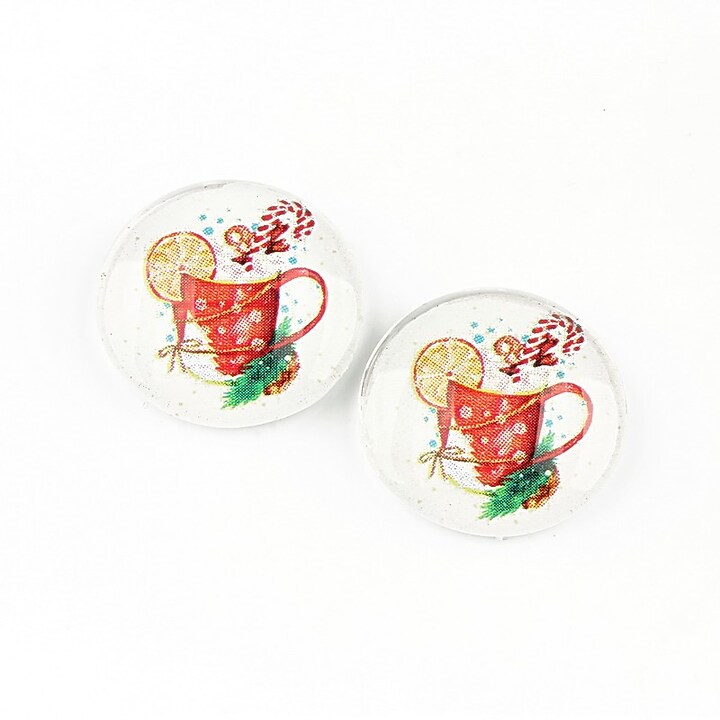 Cabochon sticla 16mm "Christmas" cod 1386