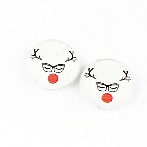 Cabochon sticla 16mm "Christmas" cod 1390