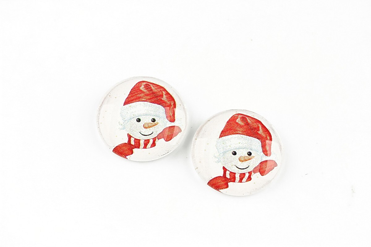 Cabochon sticla 16mm "Christmas" cod 1391