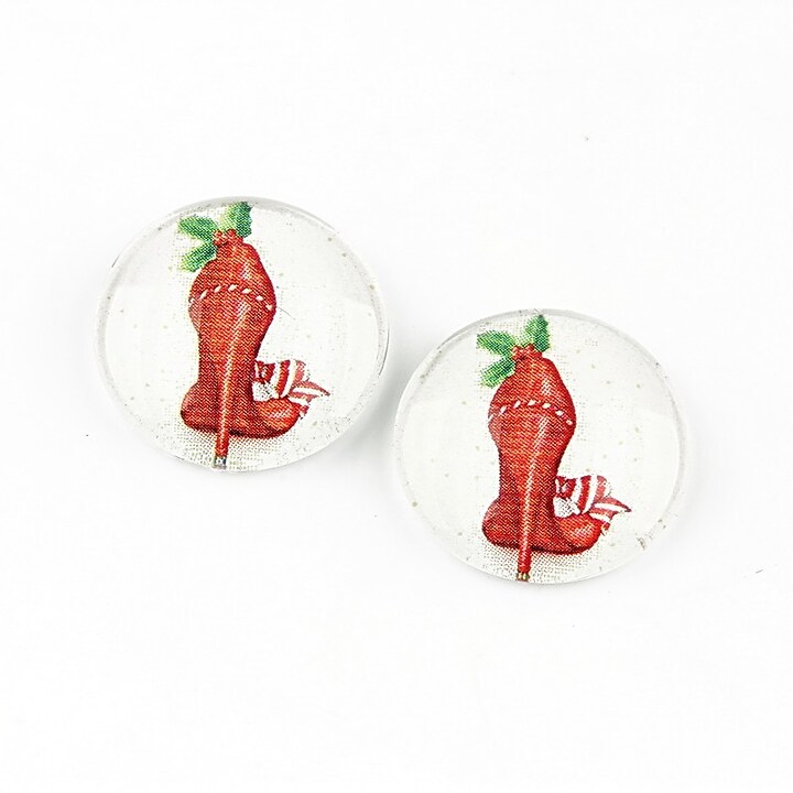 Cabochon sticla 16mm "Christmas" cod 1392