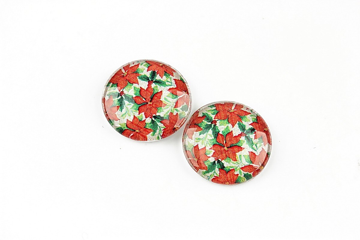 Cabochon sticla 16mm "Christmas" cod 1393