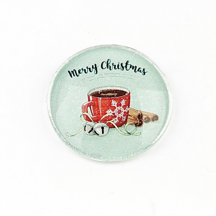 Cabochon sticla 25mm "Christmas" cod 1394