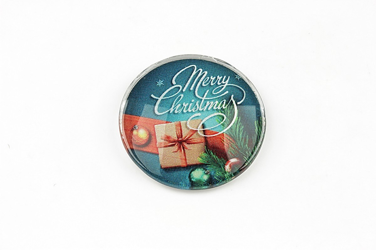 Cabochon sticla 25mm "Christmas" cod 1396