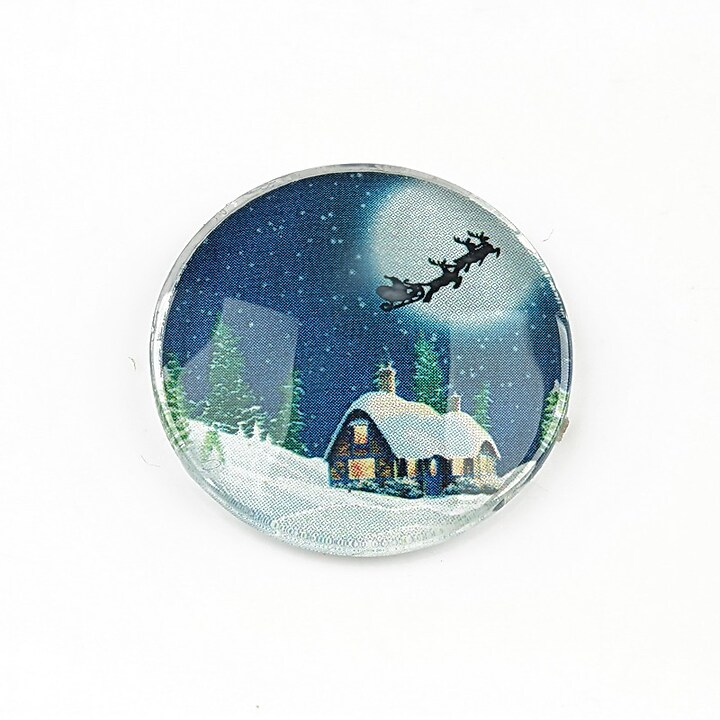 Cabochon sticla 25mm "Christmas" cod 1399