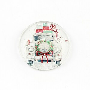 Cabochon sticla 25mm "Christmas" cod 1402