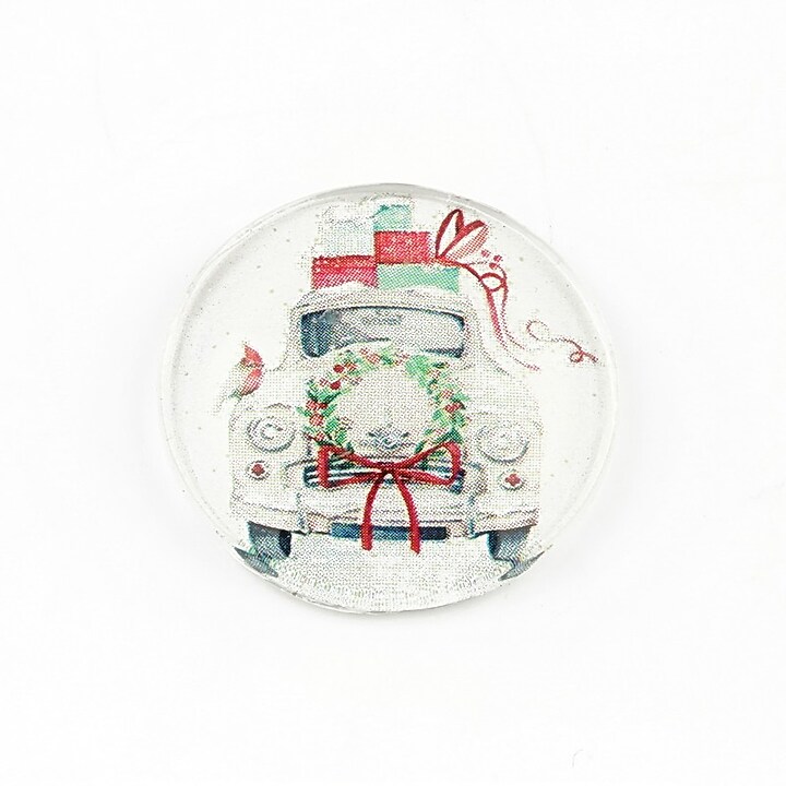 Cabochon sticla 25mm "Christmas" cod 1402