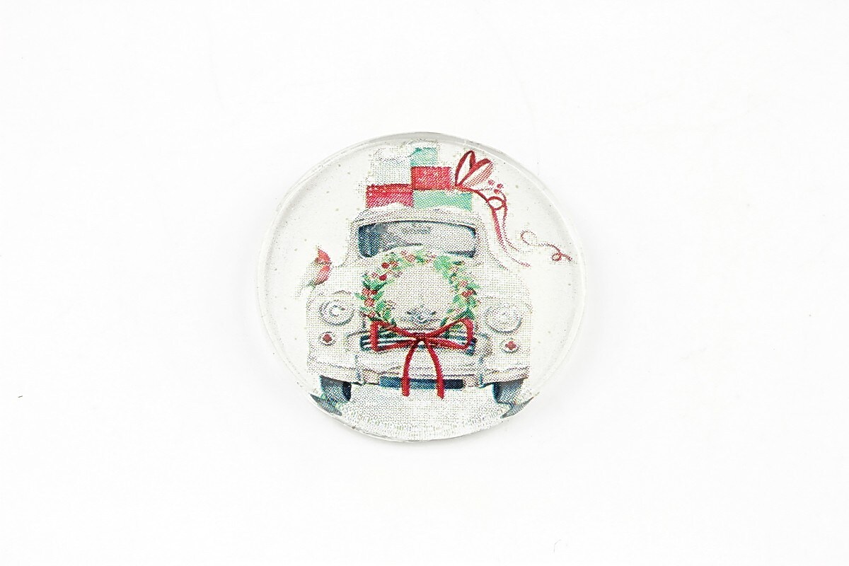 Cabochon sticla 25mm "Christmas" cod 1402