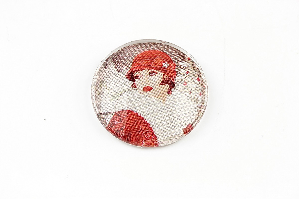 Cabochon sticla 25mm "Christmas" cod 1404