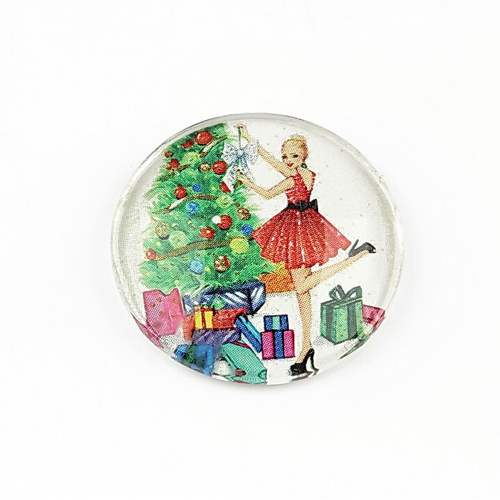 Cabochon sticla 25mm "Christmas" cod 1407