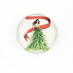 Cabochon sticla 25mm "Christmas" cod 1408