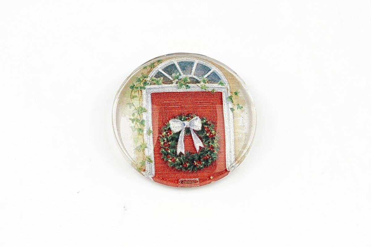 Cabochon sticla 25mm "Christmas" cod 1410