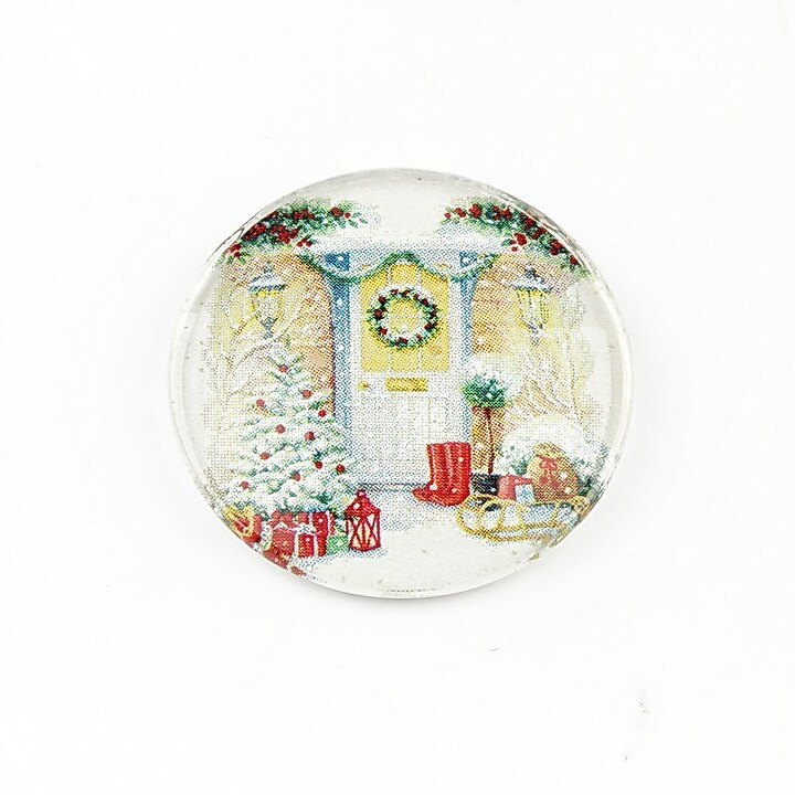 Cabochon sticla 25mm "Christmas" cod 1414