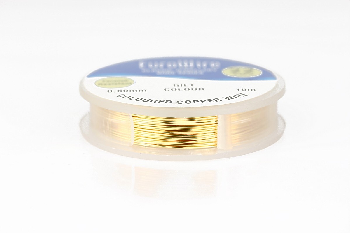 Sarma de modelaj cupru GILT, Non Tarnish, grosime 0,6 mm, rola 10m