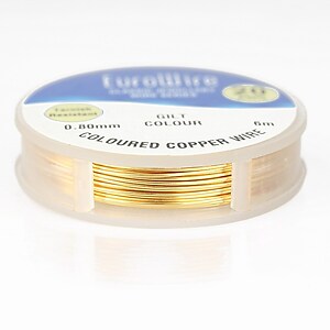 Sarma de modelaj cupru GILT, Non Tarnish, grosime 0,8mm, rola 6m